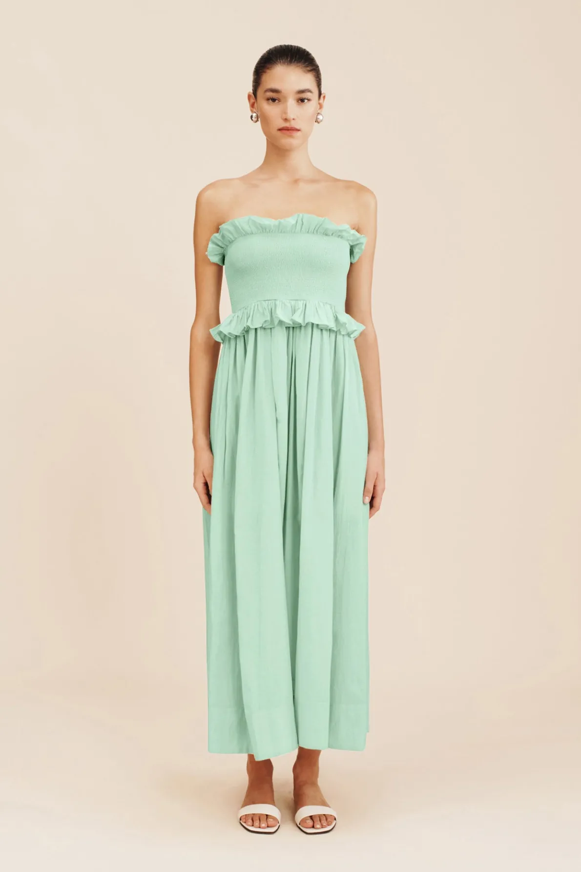 COBY STRAPLESS DRESS - COOL MINT