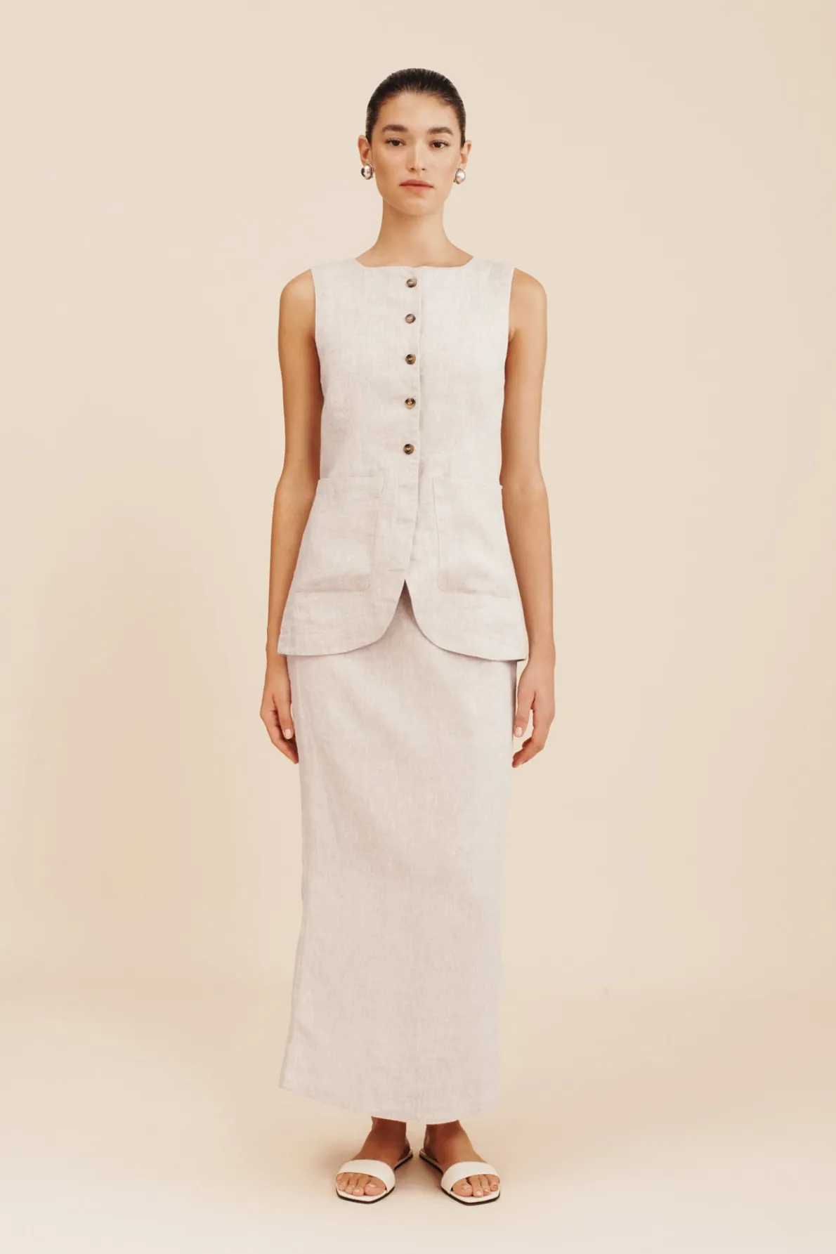 EMMA PENCIL SKIRT - NATURAL