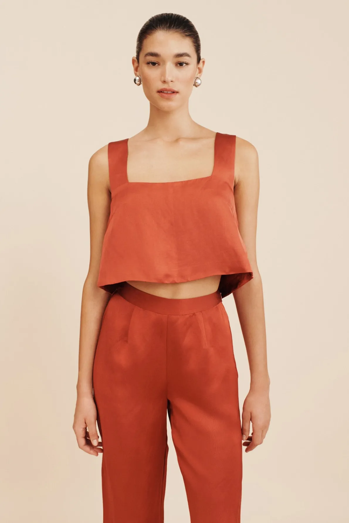 GIGI CROP TOP - REDWOOD