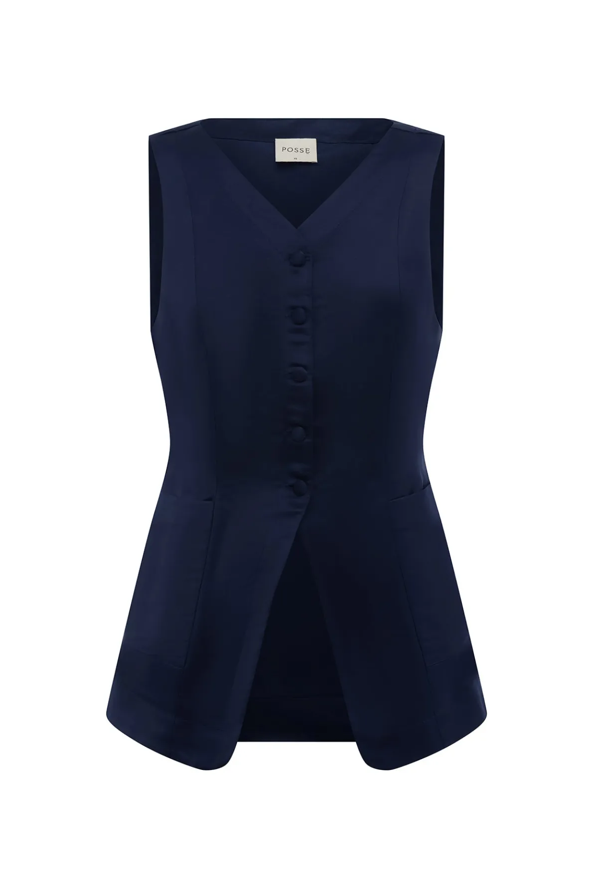 LORENZO HIGH NECK VEST - MIDNIGHT