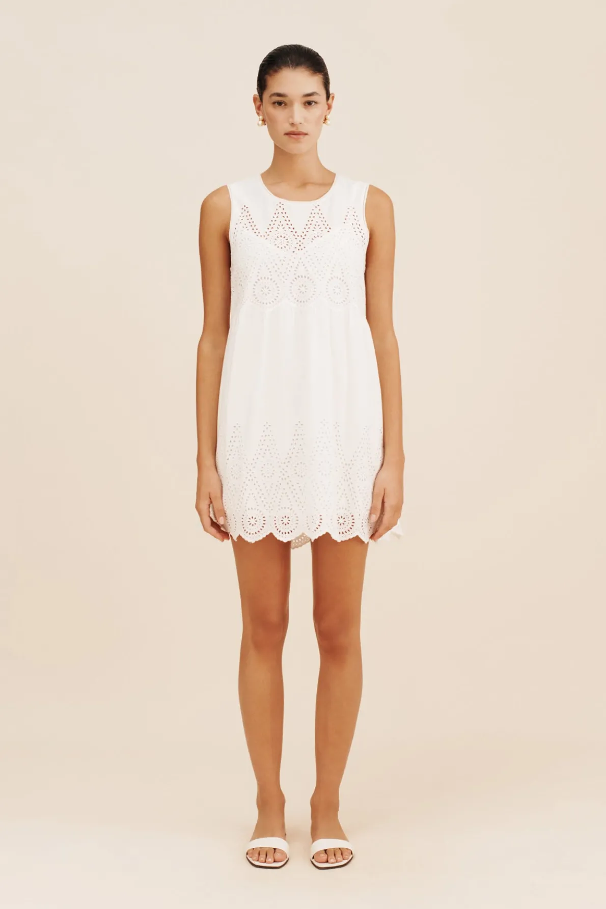 LOUISA MINI DRESS - VINTAGE WHITE