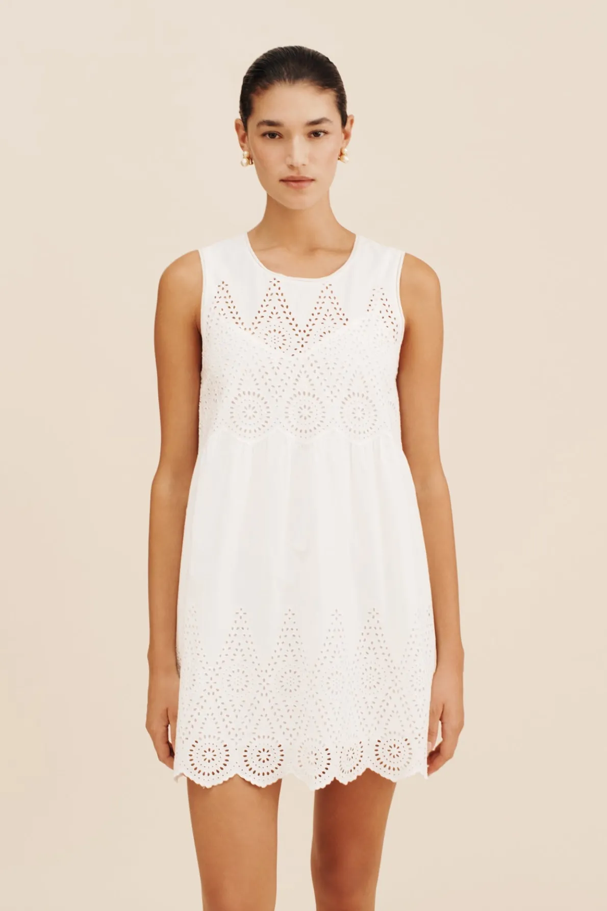 LOUISA MINI DRESS - VINTAGE WHITE