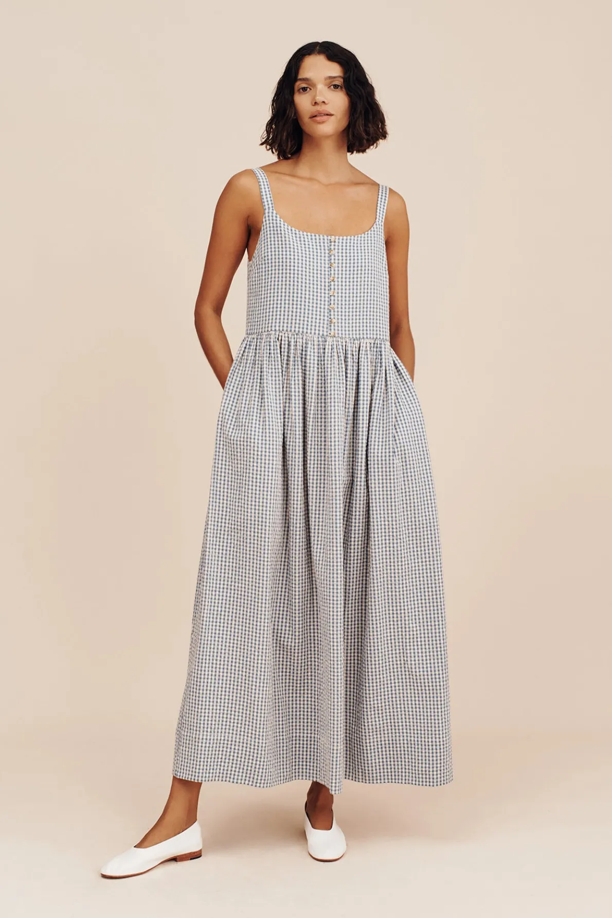 MIRA DRESS - BLUE GINGHAM
