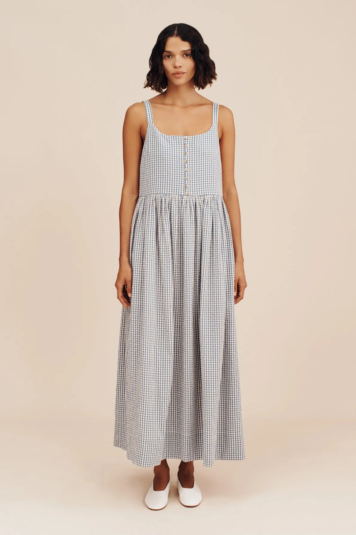 MIRA DRESS - BLUE GINGHAM