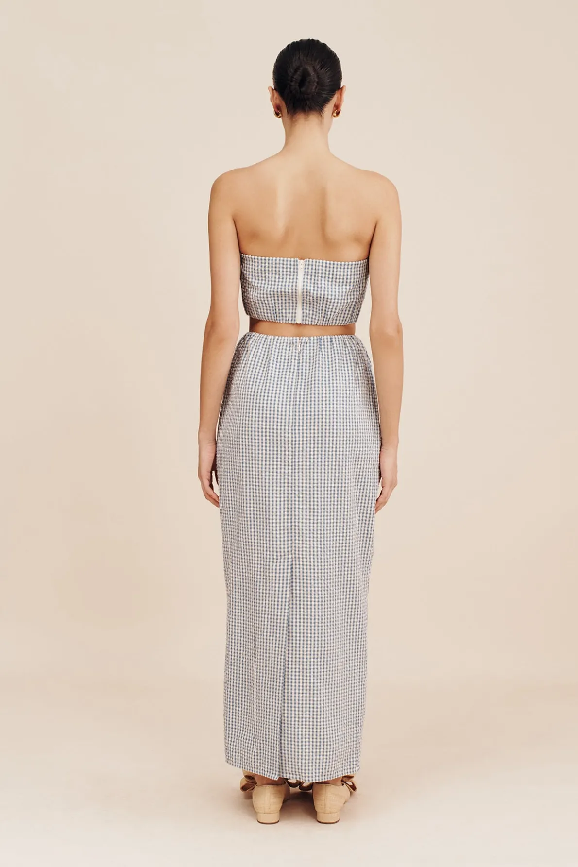 MIRA SKIRT - BLUE GINGHAM