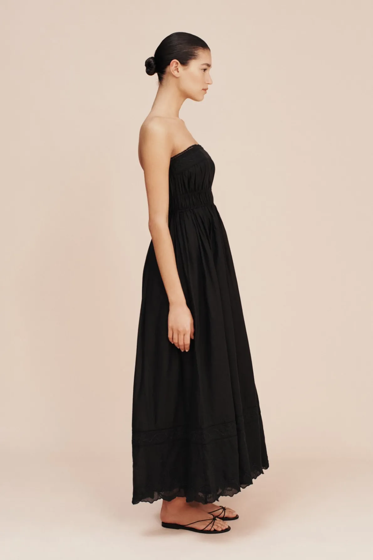 MYLAH STRAPLESS DRESS - BLACK