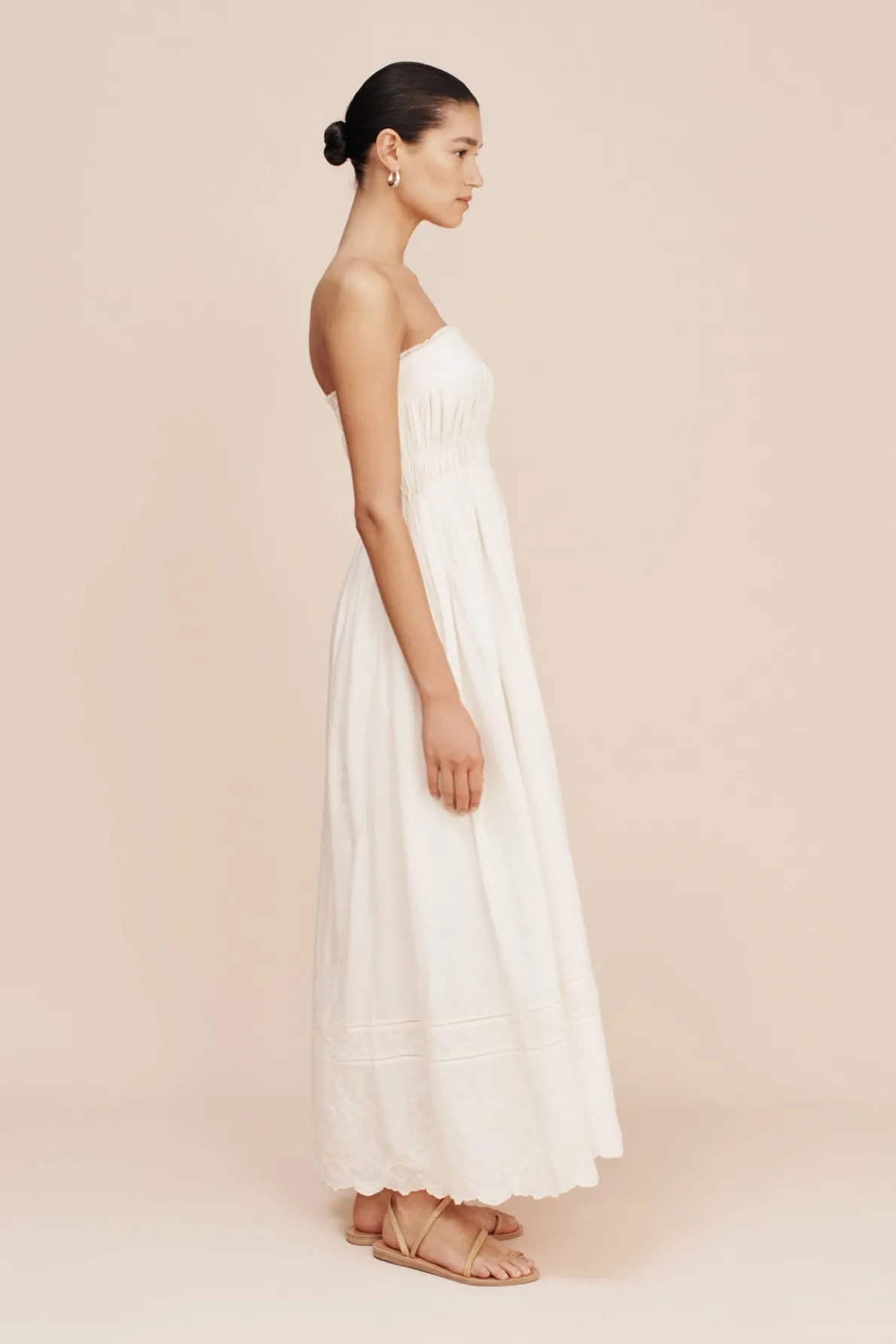 MYLAH STRAPLESS DRESS - CREAM