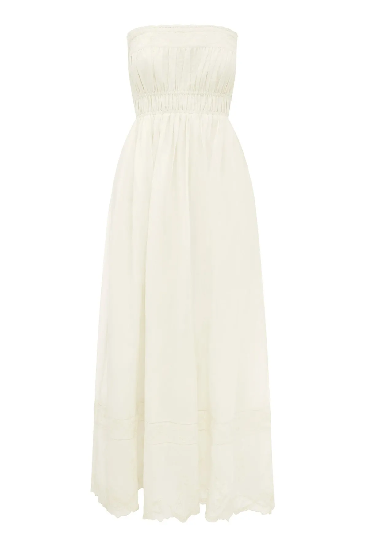 MYLAH STRAPLESS DRESS - CREAM
