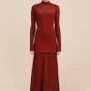 ROMY HIGH NECK DRESS - CHILLI