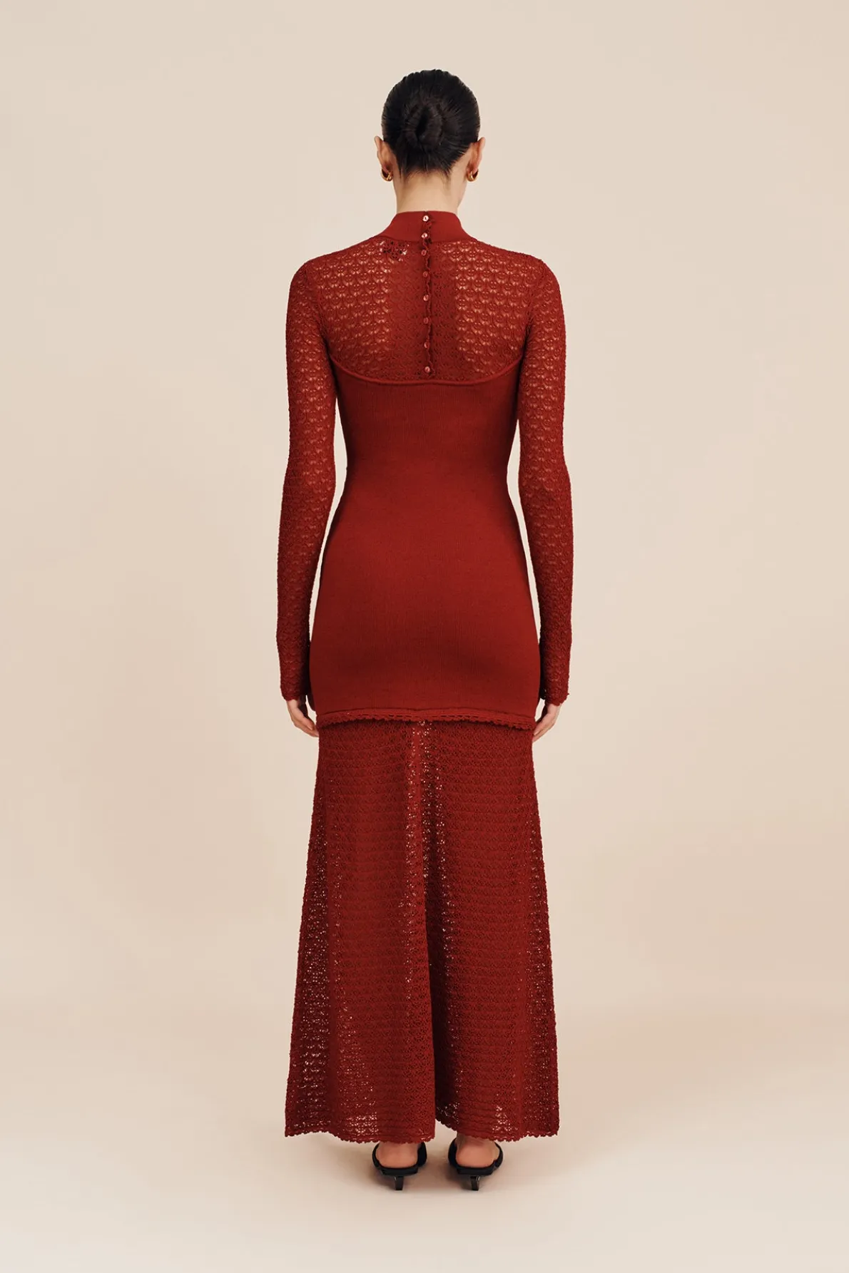 ROMY HIGH NECK DRESS - CHILLI