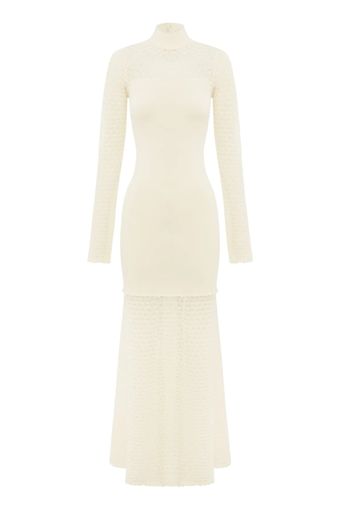ROMY HIGH NECK DRESS - CREAM