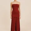 ROMY STRAPLESS DRESS - CHILLI
