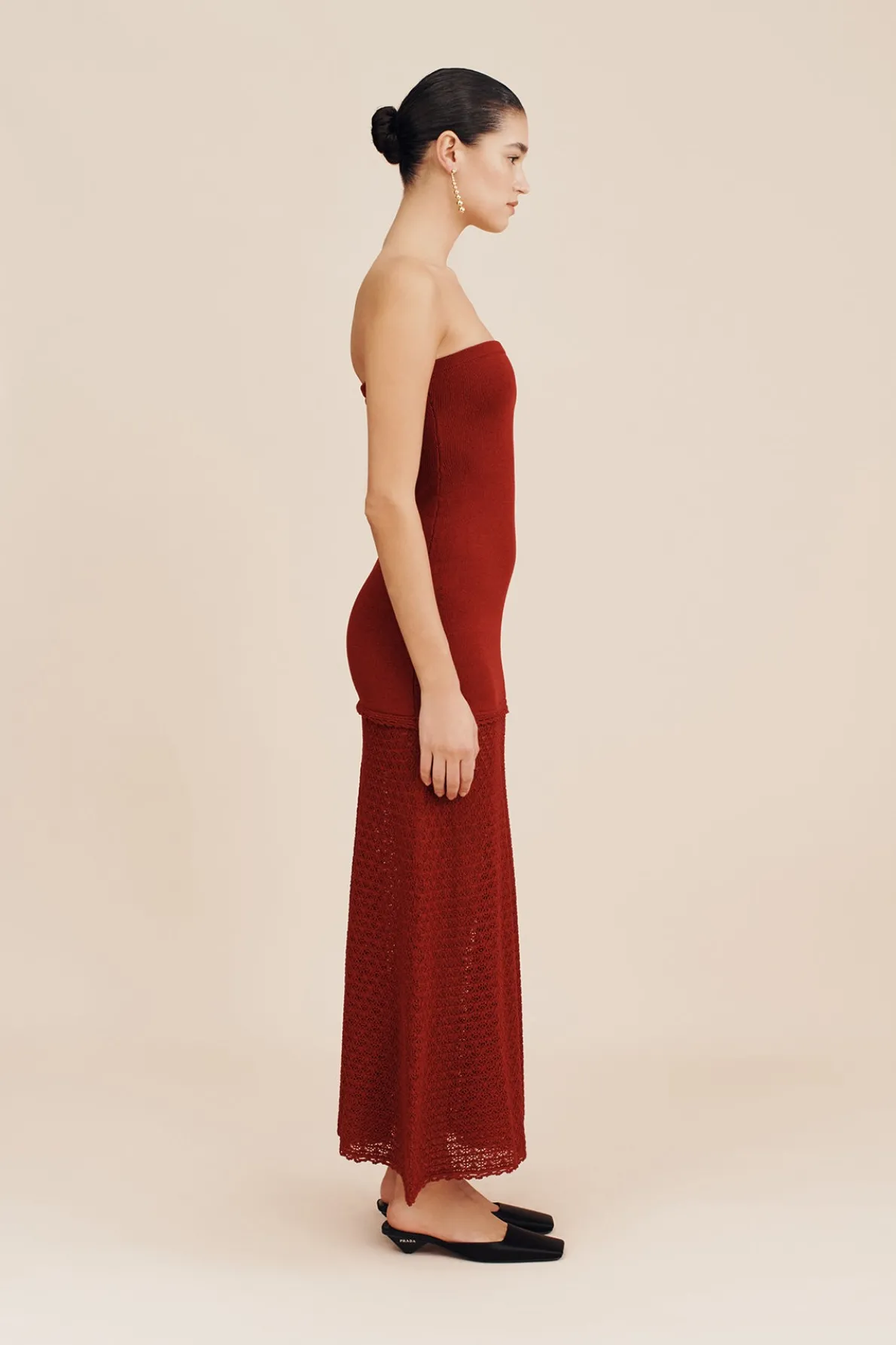 ROMY STRAPLESS DRESS - CHILLI
