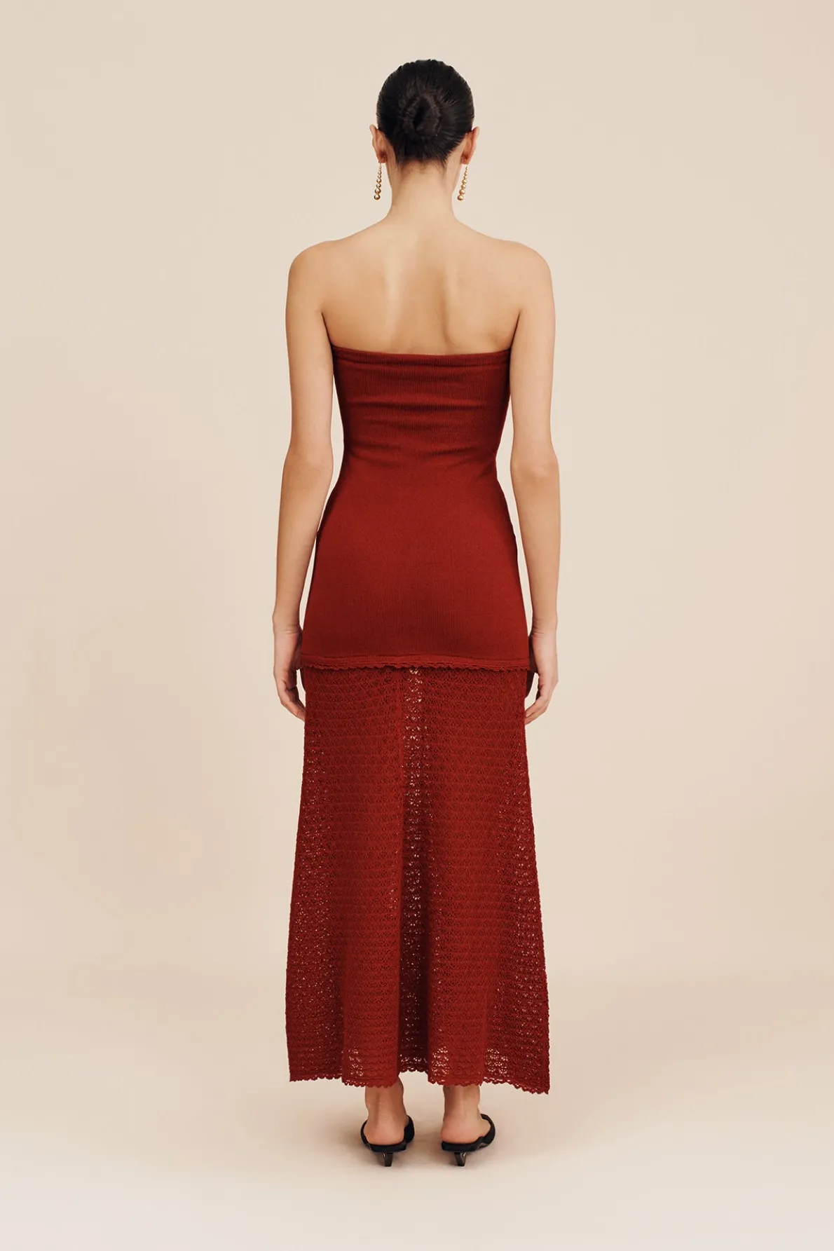 ROMY STRAPLESS DRESS - CHILLI