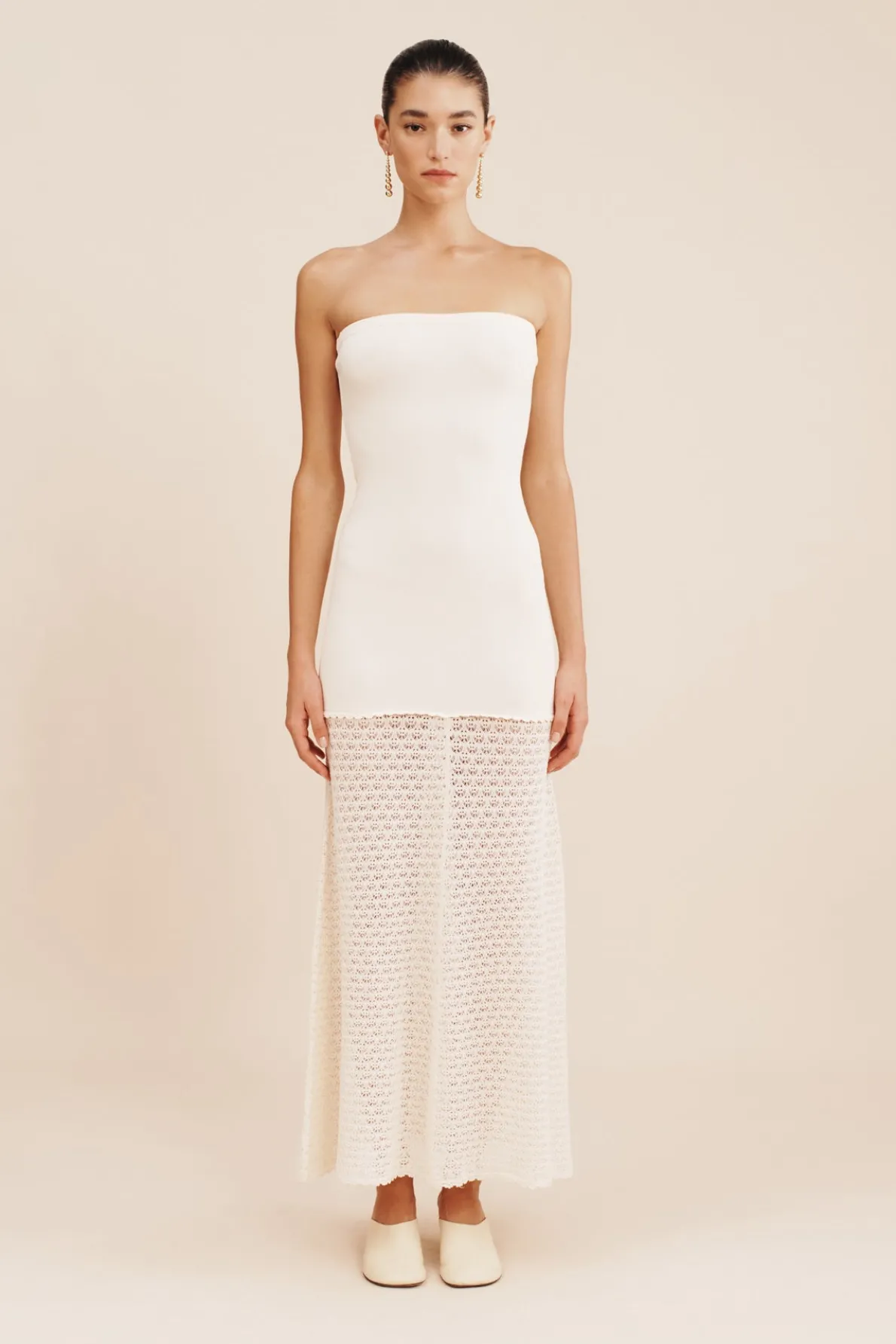 ROMY STRAPLESS DRESS - CREAM