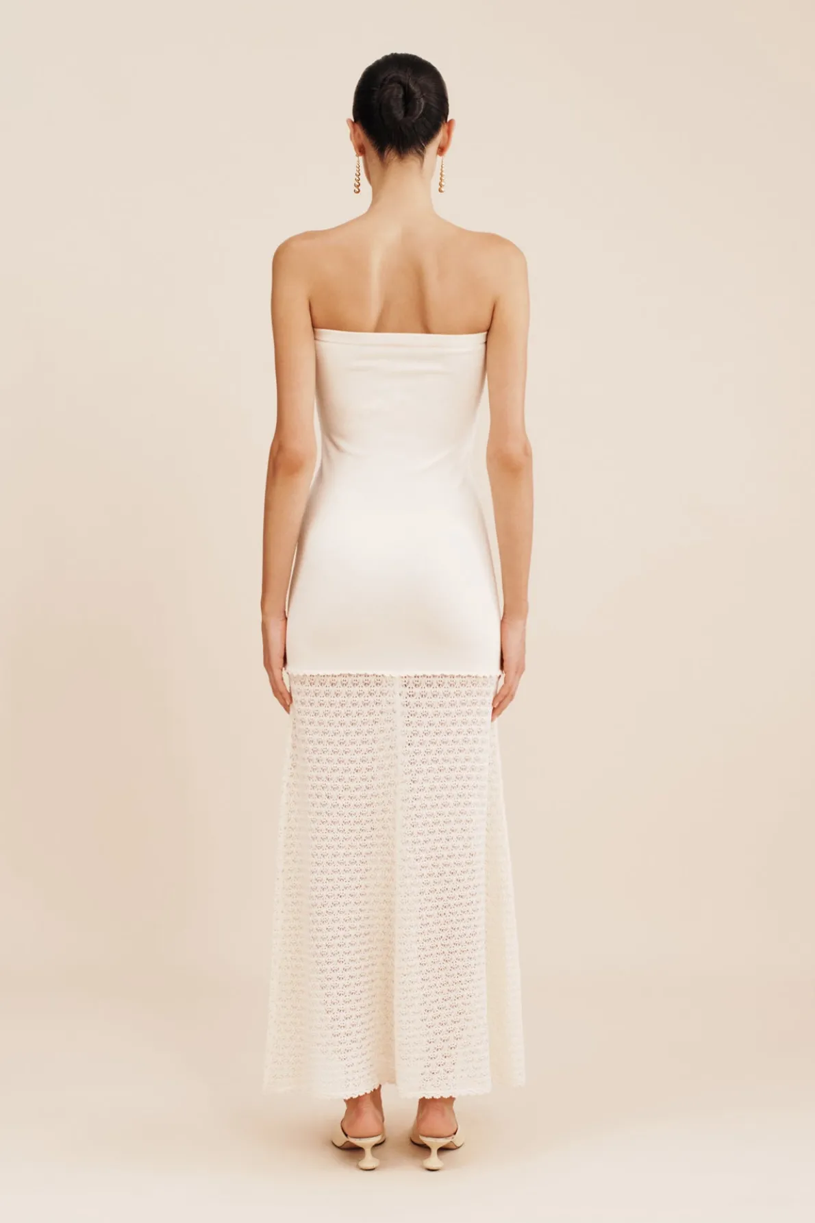 ROMY STRAPLESS DRESS - CREAM