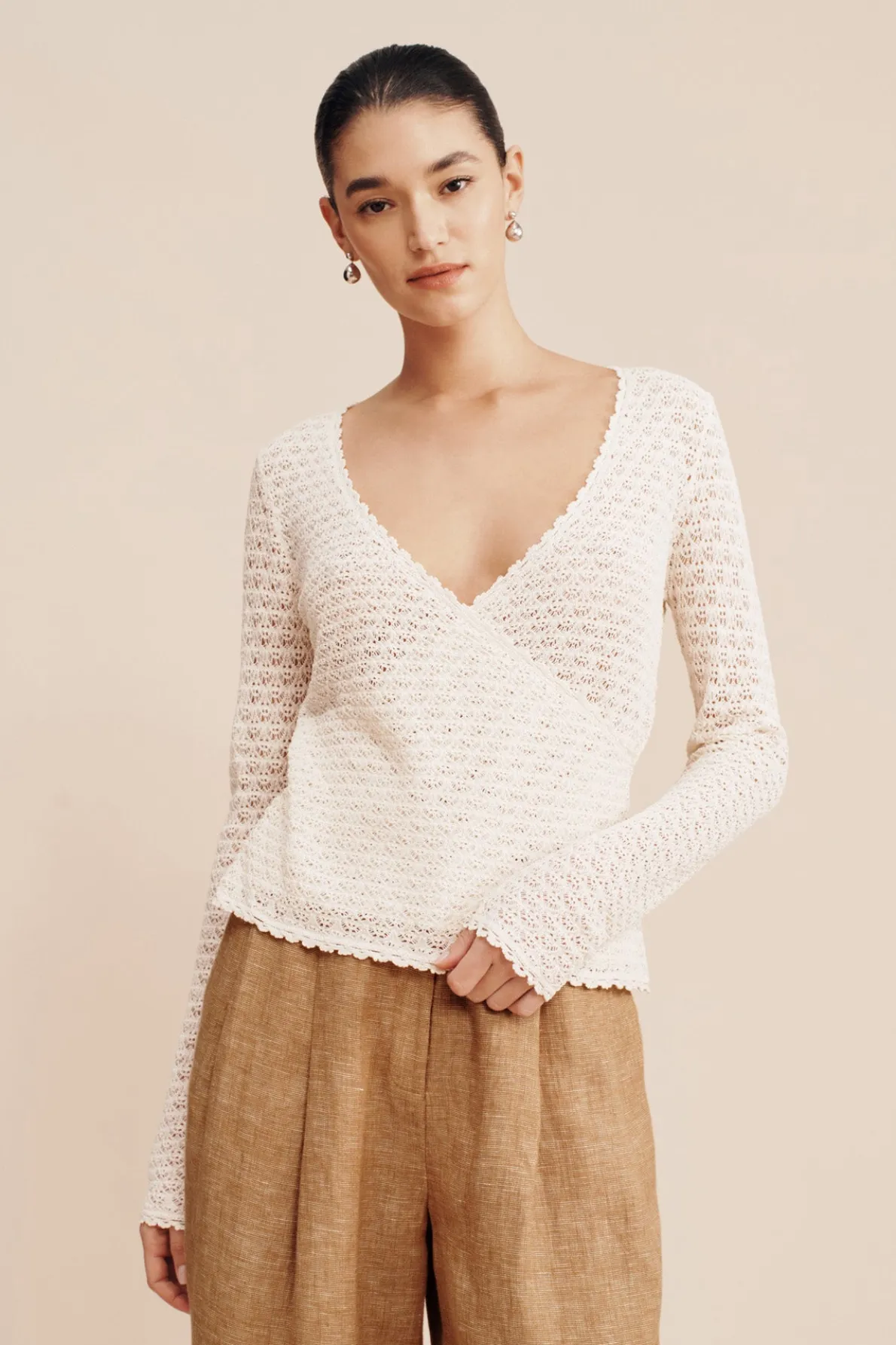 ROMY WRAP TOP - CREAM