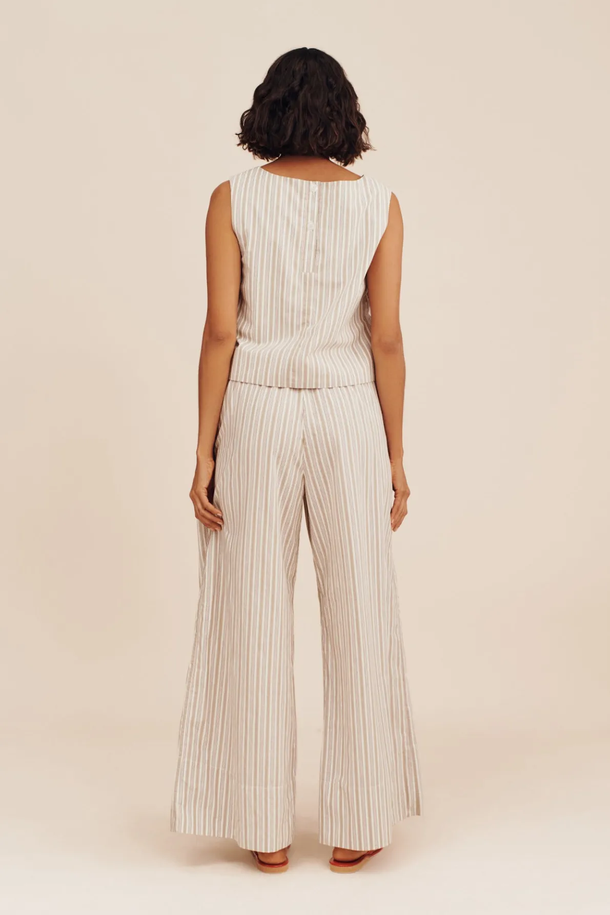 VIVIAN PANT - BEIGE STRIPE